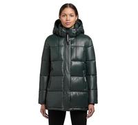 khujo Word3 Satin YM Women's Winter Quilted Jacket with Hood Shiny Outer Material XS-XXL, hydro green, L