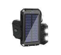 KhUkhu 1 PC Portable Solar Power Charger 10000Mah with Compass Waterproof Large Capacity Dual Flashlight USB External Battery for Outdoor Camping Camping