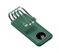 KhUkhu 30000Mah Power Bank Built in Cable Powerbank with 5 Outputs High Capacity External Battery Pack for Smartphone 5V 2.1A Fast Charging,Green