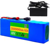 KHUKHU 48V 30Ah Li-ion Battery Pack - Rechargeable Waterproof Lithium Ion with Charger for Electric Applications T Plug