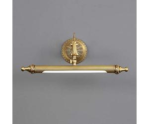 KHUKHU Bathroom Over Mirror Lights Brass, LED Picture Light Vintage Mirror Front Light with Swivel Lamp Head, 3 Color Temperatures, IP44 Retro Mirror Cabinet Lights for Hotel Restaurant(41cm/7w)