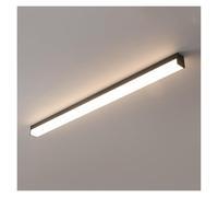 KHUKHU Black LED Long Strip Ceiling Lamp, Dimmable Flush Mount Ceiling Light with Remote Control, Modern Minimalist Linear Close-to-Ceiling Lights for Living Room Bedroom Hallway Kitchen(120cm)