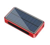 KhUkhu Camping Solar Powered Charger | Portable Solar Power Bank with Flashlight - 30000Mah Solar Charger for Outdoor Camera Cell Phones Consoles