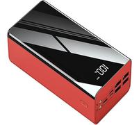 KhUkhu Charger 100000Mah, 5 Outputs Wireless Solar Power Bank, External Battery Pack with LED Flashlight, Solar Phone Charger for I-Phone 12 Pro Max 11 X Xs Etc,Red