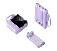 KhUkhu External Battery Large Capacity 20000Mah 5V 2A with LED Display Power Bank Mini Portable Compact Battery 4 Outputs And 3 Inputs Compatible with Mobile Phones And Tablets,Purple
