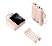 KhUkhu External Battery Large Capacity 20000Mah 5V 2A with LED Display Power Bank Mini Portable Compact Battery 4 Outputs And 3 Inputs Compatible with Mobile Phones And Tablets,Pink
