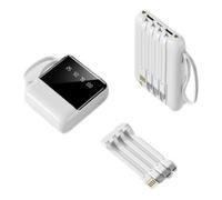 KhUkhu External Battery Large Capacity 20000Mah 5V 2A with LED Display Power Bank Mini Portable Compact Battery 4 Outputs And 3 Inputs Compatible with Mobile Phones And Tablets,White