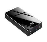 KhUkhu Fast Charging Power Bank Portable 40000Mah Battery Backup with 4 Outputs 3 Inputs Digital Display High Capacity External Battery Flashlight,A