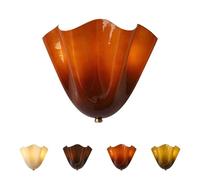 KHUKHU French Shell Wall Sconce, Vintage Mid-Century Wall Lamp, Elegant Scalloped Glass Shade Light Fixture,11×8.66 in, Retro Ambient Light for Living Room, Bedroom(Amber)