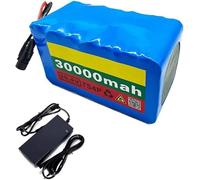KHUKHU Lithium Ion Battery 24V 30Ah Waterproof with 20A BMS and 29.4V2A Charger for 200W 800W Electric(XT60)