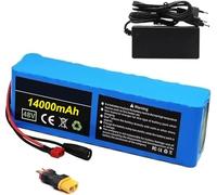 KHUKHU Lithium-Ion Battery Pack 48V 14000mAh, 18650 13S3P with BMS & 54.6V 2A Charger, High Capacity for E-Bikes & Scooters(T+DC)