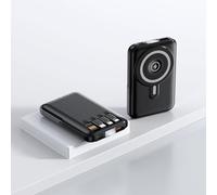 KhUkhu Magnetic Power Bank 10000Mah, Fast Charging, Mobile Power, 10000Mah Magnetic Power Bank, Portable Charger,Black