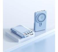 KhUkhu Magnetic Power Bank 10000Mah, Fast Charging, Mobile Power, 10000Mah Magnetic Power Bank, Portable Charger,Blue