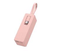 KhUkhu Mini Power Bank 6000Mah 45W Fast Charging External Battery Portable Charger Bank with Cable Backup Charge for Smartphones, Tablets And More,Pink