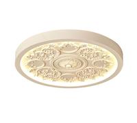 KHUKHU Modern Led Ceiling Light French Carved Design 3000K-4000K-6000K Dimmable LED Ceiling Light 20W/27W/31W Resin Light Fixture for Bedroom Kitchen Dining Room Office Lamps(Milk Coffee,43cm)
