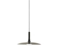 KHUKHU Modern Minimalist Style Metal Chandelier, LED Single Pendant Light, Creative Flying Saucer-Shaped Hanging Lamp, Height Adjustable, Restaurant Balcony Bar Ceiling Light(Dark,25cm)