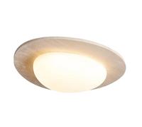 KHUKHU Modern Travertine Flush Mount Ceiling Light Pebble Shape LED Fixture 3 Color Dimmable Natural Stone Lamp for Bedroom Living Room Dining Room Study(32cm)