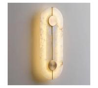 KHUKHU Nordic Style Marble Wall Light 16.7in Natural Stone Wall Lamp Warm White 3000K Energy Saving Stone Wall Sconce for Hotel Bedroom Bedside Decorative Light
