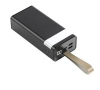 KhUkhu Outdoor Portable Charger with LED Light, 20000Mah Large Capacity Outdoor Camping, Long Battery Life, Digital Display Mobile Power Bank, Mobile Phone Charging Treasure,Black