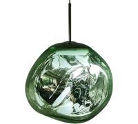 KHUKHU Pendant Lights LED,Modern Lava Glass Globe Pendant Lights,Mid Century Hanging Chandelier Kitchen Island Pendant Light, for Living Room Stairs Villa Indoor Decor Single(Green,30cm(11.8inch))