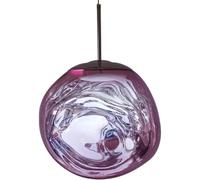 KHUKHU Pendant Lights LED,Modern Lava Glass Globe Pendant Lights,Mid Century Hanging Chandelier Kitchen Island Pendant Light, for Living Room Stairs Villa Indoor Decor Single(Purple,18cm(7.08inch))