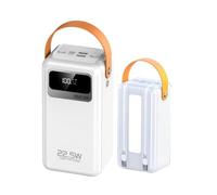KhUkhu Portable Charger 80000Mah Large Power Bank, PD22.5W Fast Charging Built in Cables External Battery Pack, 4 Outputs & 2 Inputs, Power Bank for Camping Travel,White,80000mAh