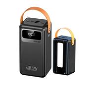 KhUkhu Portable Charger 80000Mah Large Power Bank, PD22.5W Fast Charging Built in Cables External Battery Pack, 4 Outputs & 2 Inputs, Power Bank for Camping Travel,Black,80000mAh