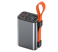 KhUkhu Portable Power Bank with LED Light, PD 100W Input/Output, 30000 Mah Large Capacity Battery, for Mobile Phones And Tablets,Grey