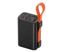 KhUkhu Portable Power Bank with LED Light, PD 100W Input/Output, 30000 Mah Large Capacity Battery, for Mobile Phones And Tablets,Black