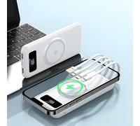 KhUkhu Power Bank 30000Mah, Display Power Bank, Fast Charging Power Bank, Four Line Mobile Power, 30000Mah Magnetic Power, Fast Charging, Portable Charger,A