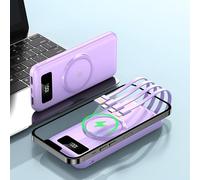 KhUkhu Power Bank 30000Mah, Display Power Bank, Fast Charging Power Bank, Four Line Mobile Power, 30000Mah Magnetic Power, Fast Charging, Portable Charger,C