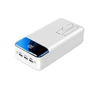 KhUkhu Power Bank Fast Charging 50000Mah Portable Charger, High Capacity 3 Outputs Phone Battery Pack with Flashlight & LED Display External Battery Compatible with 99% of USB Devices,White