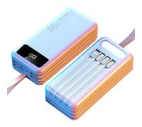 KhUkhu Power Bank for Outdoor Camping Portable Charger with 8 Output& 3 Input External Battery with LED Display for Phones Tablets,White,80000mAh