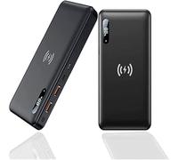 KhUkhu Power Bank Portable Charger Wireless Portable Charger Power Bank, 50000Mah 15W Fast Wireless Charging 65W Pd Type-C Fast Charging Qc 4.0 Phone Charger,Black