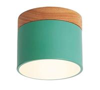 KHUKHU Round Downlight LED Ceiling Lamp Three-Color Dimmable Flush Mount Light Fixture Close to Ceiling Light Fixtures Corridor Decorative Light Home Nordic Entrance Hallway Macaron Light(Green)