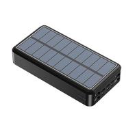 KhUkhu Solar Charger 100000Mah Wireless Solar Power Bank with 5 Outputs And 4 Inputs And LED Flashlight, Fast Charging Portable Charger External Battery Pack,Black