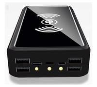 KhUkhu Solar Charger Wireless Solar Power Bank 100000Mah Portable Charger with 5 Outputs 4 Inputs And LED Flashlights, External Battery Pack for Iphone, Samsung Galaxy, Ipad Etc,Black