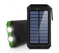 KhUkhu Solar Power Bank 1Pc 20000Mah Portable Charging Powerbank Waterproof External Battery Charger with LDE Strong Light Charger Bank for All Smartphones,Green
