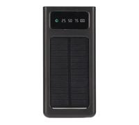 KhUkhu Solar Power Bank, 20000Mah Portable Solar Phone Charger, Support Power Display Dual Output Ports Portable 20000Mah Solar Phone Charger with Flashlight,Black