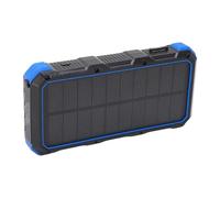 KhUkhu Solar Power Bank Charger, ABS 36800Mah 5V 3A Portable Outdoor Fast Charging Solar Charger,Blue
