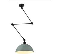KHUKHU Swing Arm Pendant Light Hardwired Adjustable Ceiling Industrial Pendant Light Dome Hanging Lamp Vintage Rustic Farmhouse Chandelier for Kitchen Island Dining Room Bedroom Bar Cafe(Green)