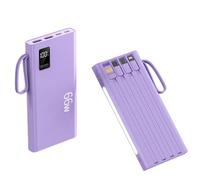 KhUkhu Two-Way PD66W Mobile Power Bank, Thin, Fast Charging, Large Capacity 20,000 Mah Power Bank, Suitable for Various Mobile Phone/Digital Charging Devices,Purple