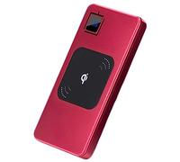 KhUkhu Wireless Charger Power Bank, 10000Mah Portable External Battery Pack with QC 3.0 Ports And LED Displaly Compatible with All Qi-Enabled Devices,Red