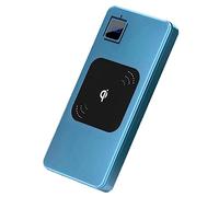 KhUkhu Wireless Charger Power Bank, 10000Mah Portable External Battery Pack with QC 3.0 Ports And LED Displaly Compatible with All Qi-Enabled Devices,Blue