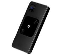 KhUkhu Wireless Charger Power Bank, 10000Mah Portable External Battery Pack with QC 3.0 Ports And LED Displaly Compatible with All Qi-Enabled Devices,Black