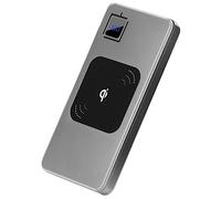KhUkhu Wireless Charger Power Bank, 10000Mah Portable External Battery Pack with QC 3.0 Ports And LED Displaly Compatible with All Qi-Enabled Devices,Silver