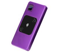 KhUkhu Wireless Charger Power Bank, 10000Mah Portable External Battery Pack with QC 3.0 Ports And LED Displaly Compatible with All Qi-Enabled Devices,Purple