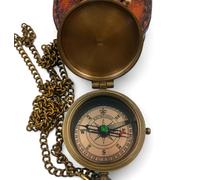 KHUMYAYAD Brass Pocket Compass Hand Made Fully Functional compass Antique Nautical Compass, Engraveable Compass, Steampunk Compass With Leather Case.