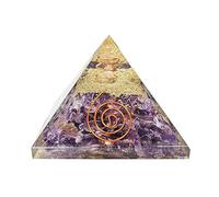 Khushboo Enterprise Amethyst Orgonite Pyramid with Copper Spiral, 3 inches, Crystal Energy Generator for Meditation Yoga Positive Energy Crystal Gift