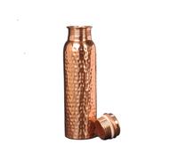 Khushboo Enterprise Copper Hammered Water Bottle, Joint Less, Leak-Proof, 1Litre, 100% Pure Copper Hammered Bottle, Set of 1